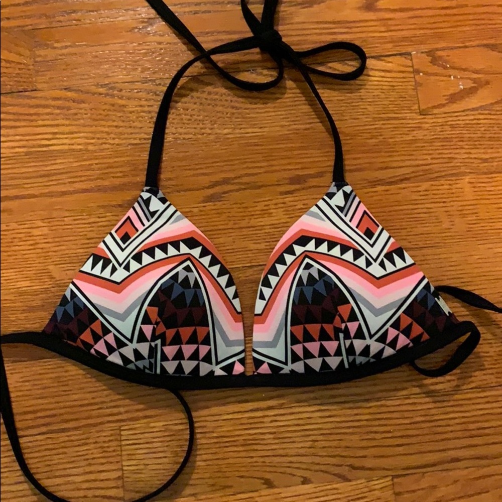 PINK tribal triangle bikini top